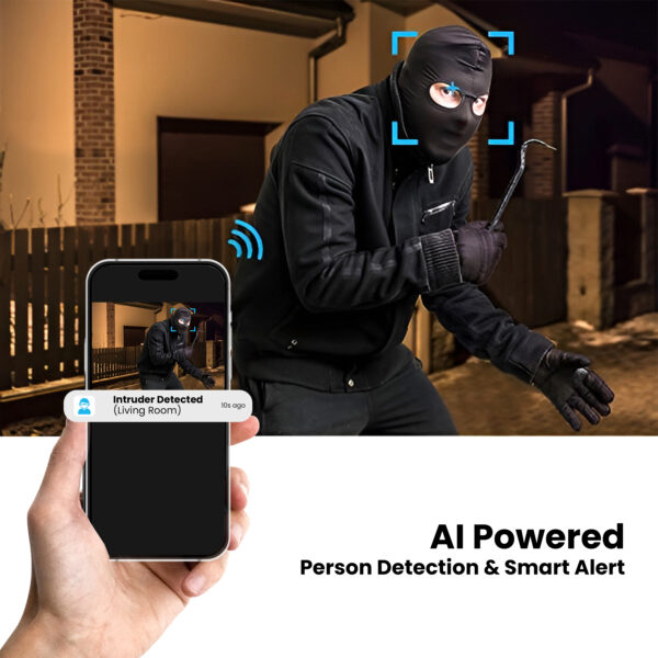 VRT Smart 360° Wi-Fi Security Camera  3MP [2K] Indoor CCTV for Home & Office  AI Motion & Person Detection  Auto Alarm & App Alerts  Night Vision  SD & Cloud Storage - Image 4