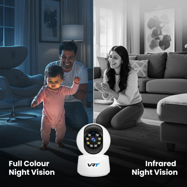VRT Smart 360° Wi-Fi Security Camera  3MP [2K] Indoor CCTV for Home & Office  AI Motion & Person Detection  Auto Alarm & App Alerts  Night Vision  SD & Cloud Storage - Image 5