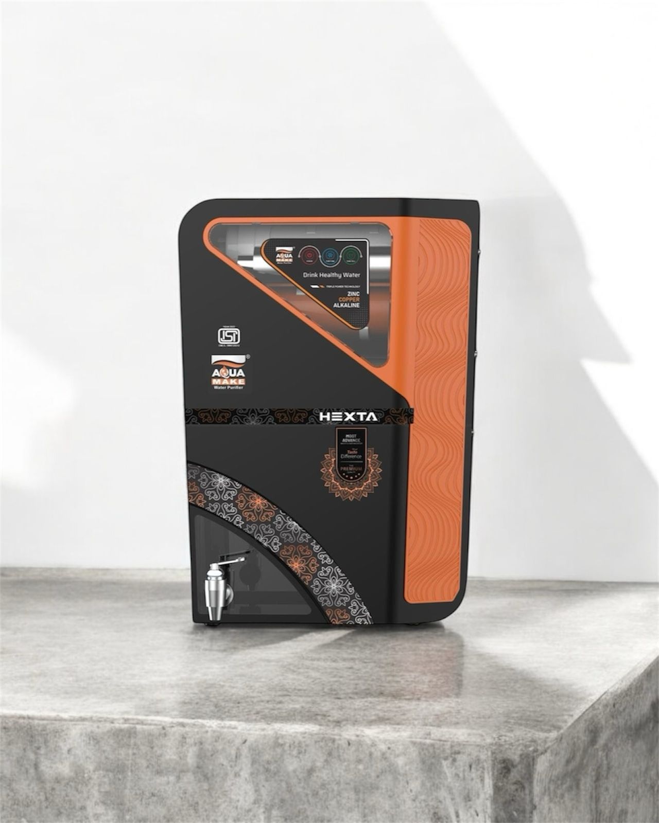 AQUA MAKE HEXTA RO+UV+AlkalineB12+Copper+Zinc+TDS Control