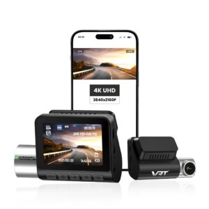 VRT 4K Dual Z Pro Dash Cam with So-ny Sensor  Front & Rear Car Camera with 360° Rotating Lens, WiFi & App Control  Night Vision, 170° Wide Angle, Parking Surveillance, Loop & Emergency Recording