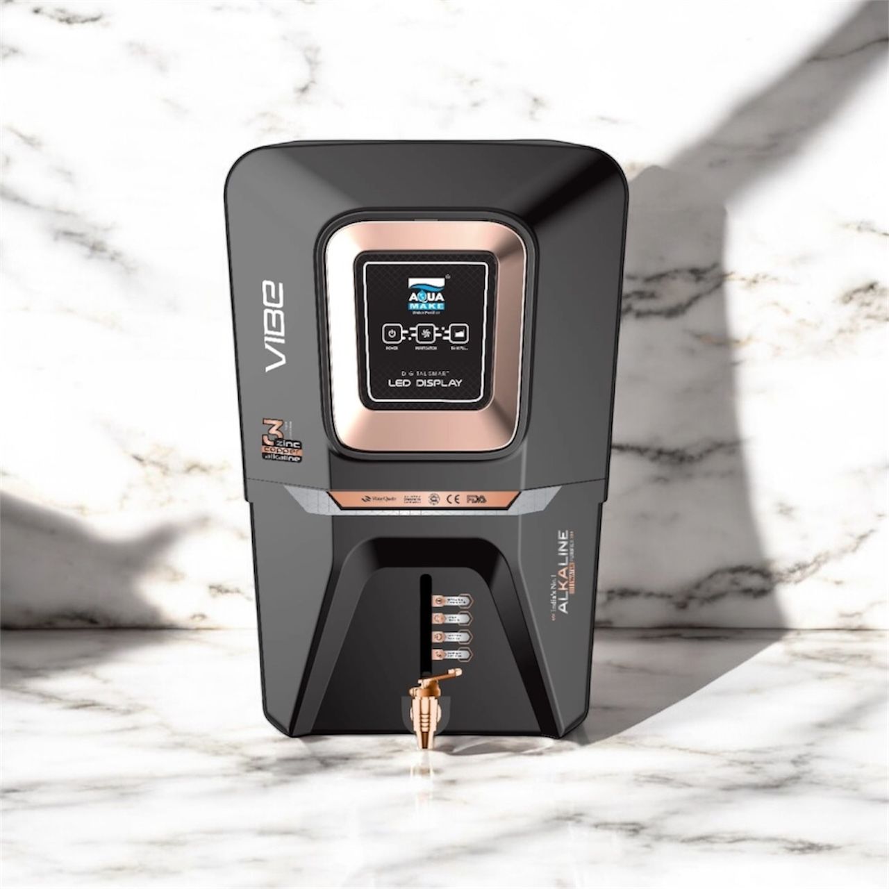 Aqua Make VIBE RO+UV+ALKALINEB12+COPPER+ZINC+TDS CONTROLAR